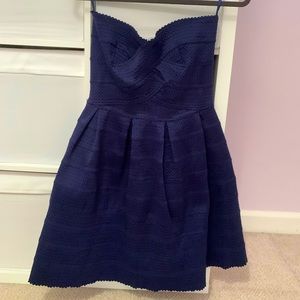 Anthropologie Navy Dress Strapless NWOT
